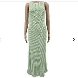 NWT House Of Harlow Green Crochet Boho Retro Dress